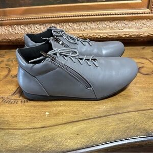 Angel Steps Womens Leah Gray Grey Ankle Boots Sneakers Zip Super Cute Lace Up 11